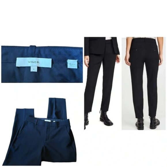 Vince Soft Tailored Trouser Womens Sz 6 Lightweight dark Navy Blue - Picture 1 of 10
